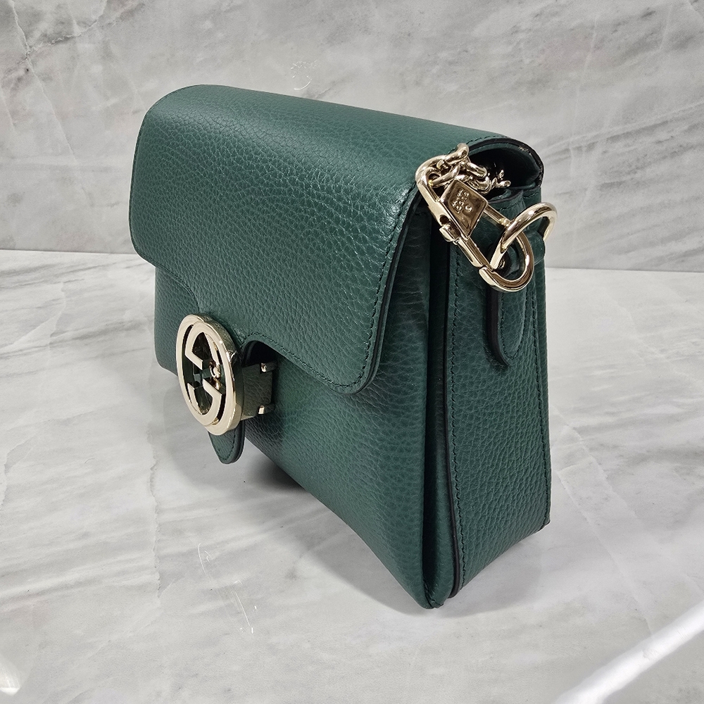 Gucci Green Leather Crossbody Bag - Picture 8 of 15